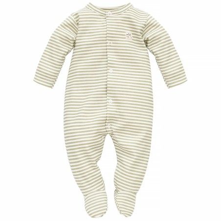 Pinokio Olivier 68 Babystrampler in Ecru mit Streifen