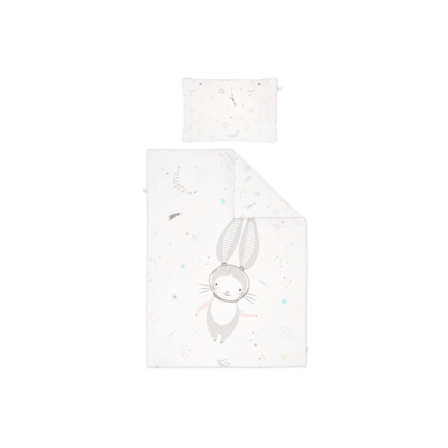 Samiboo - bed linen pillowcases white gray rabbit Space tab