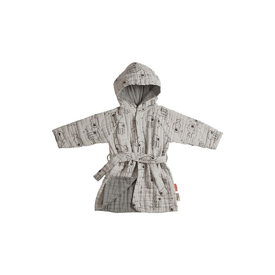Done by Deer Sea Child Robe 3-4L Grey