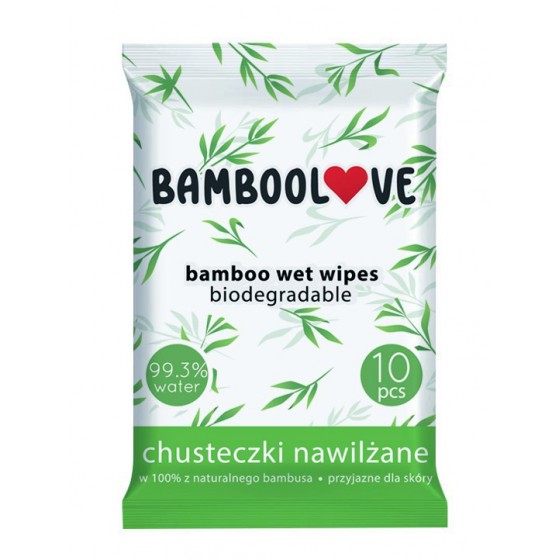 BAMBOOLOVE POCKET WIPES Bambusowe chusteczki nawilżane