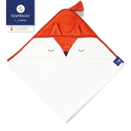 Bamboo Line Couverture de bain 85x85 cm- Rouge Lisek Ecru