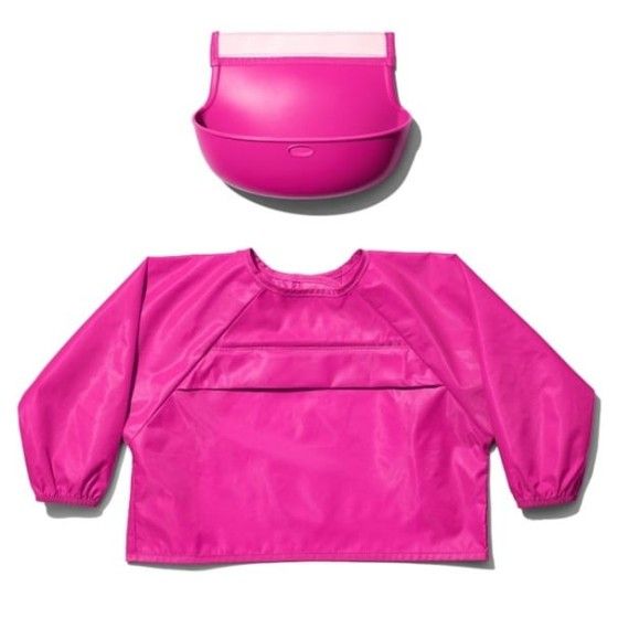 OXO tot Śliniak z Rękawami i Kieszonką Pink