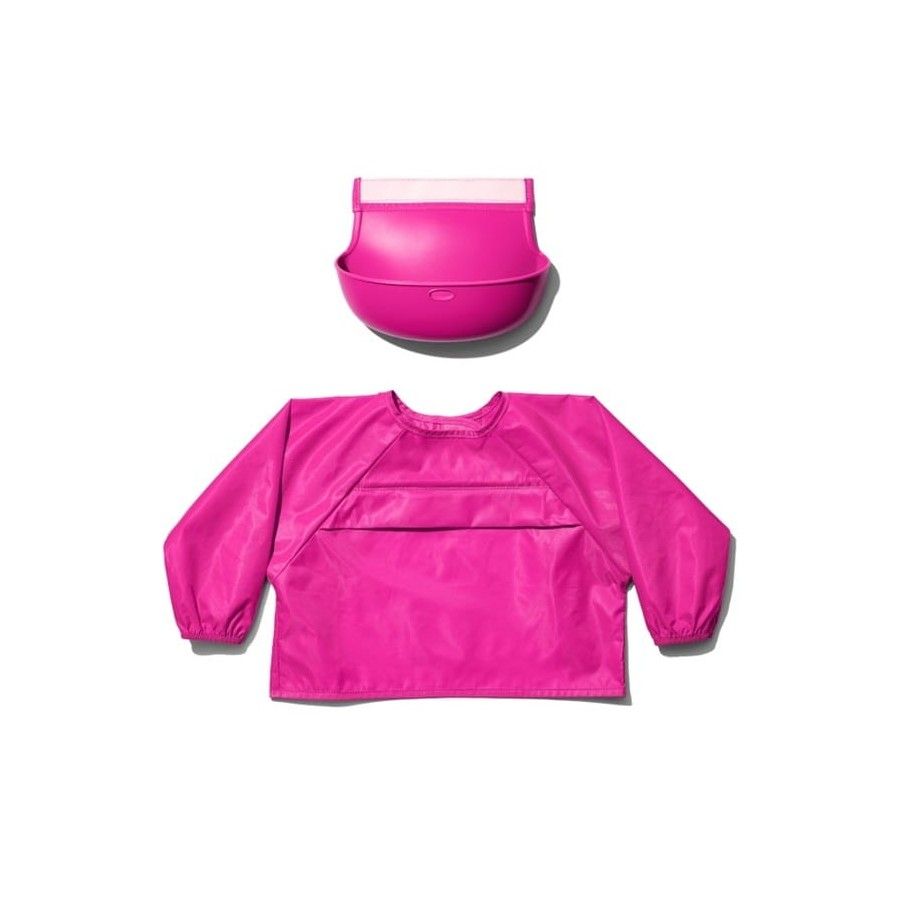 OXO tot Śliniak z Rękawami i Kieszonką Pink