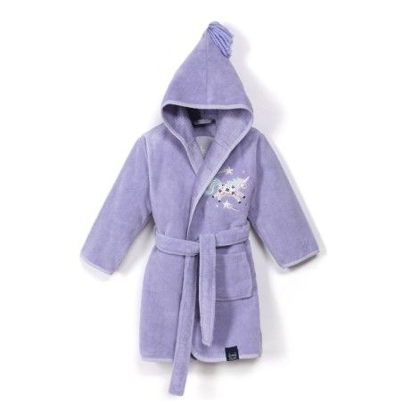 LA MILLOU UNA BATA DE BAMBÚ CON UNA DAMA UNICORNIO PÚRPURA