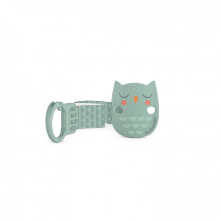 SUAVINEX Schnullerclip mit Band BONHOMIA OWL MINT