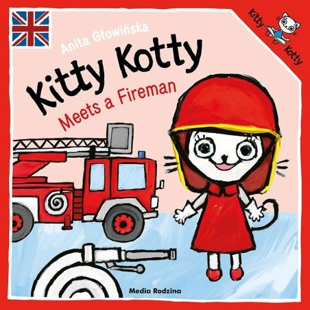 De heer Kitty vermijdt een brandweerman