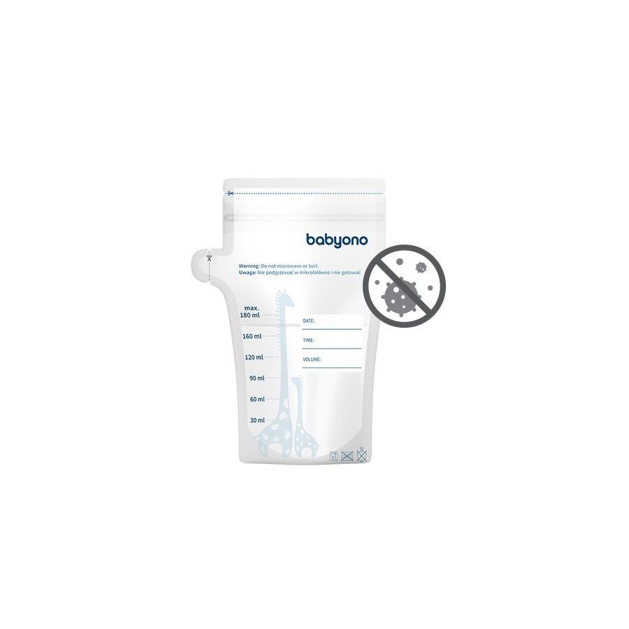 Babyono Woreczki do przechowywania pokarmu 180ml 30szt