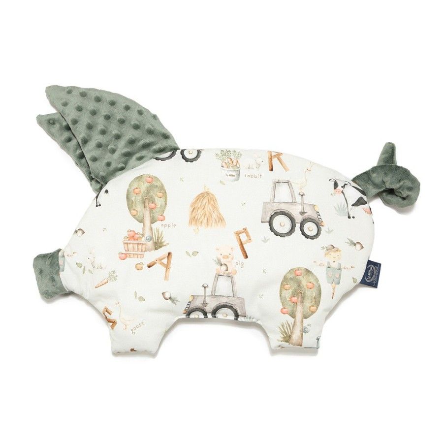 LA MILLOU PODUSZKA SLEEPY PIG MINKY - ABC FARM - KHAKI -