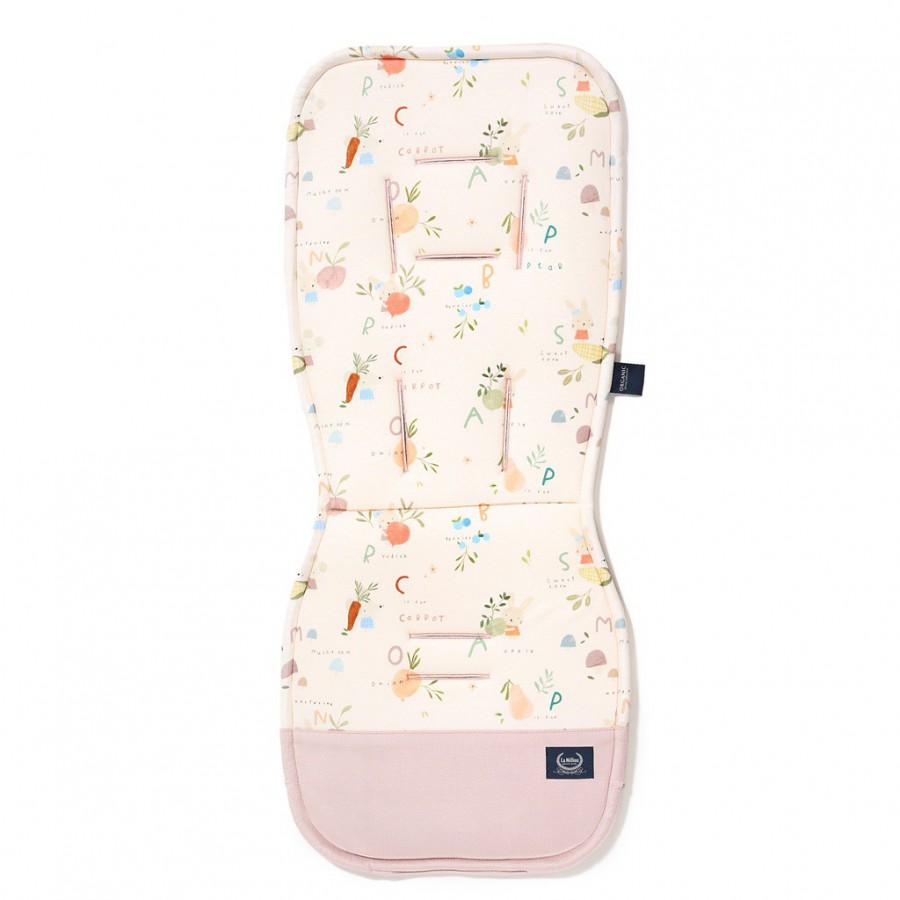 LA MILLOU ORGANIC JERSEY COLLECTION - STROLLER PAD - PRINCESS - VELVET POWDER PINK