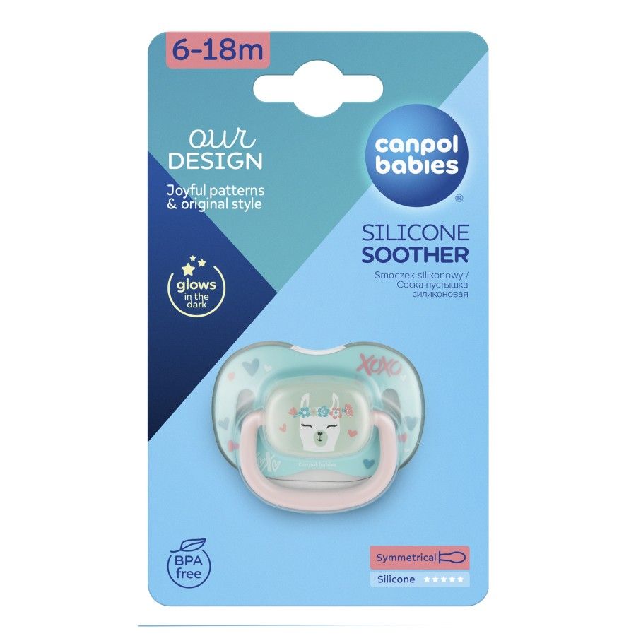 Canpol Babies Silicone Pacifier 6-18m Symmetrical Exotic (Lama)
