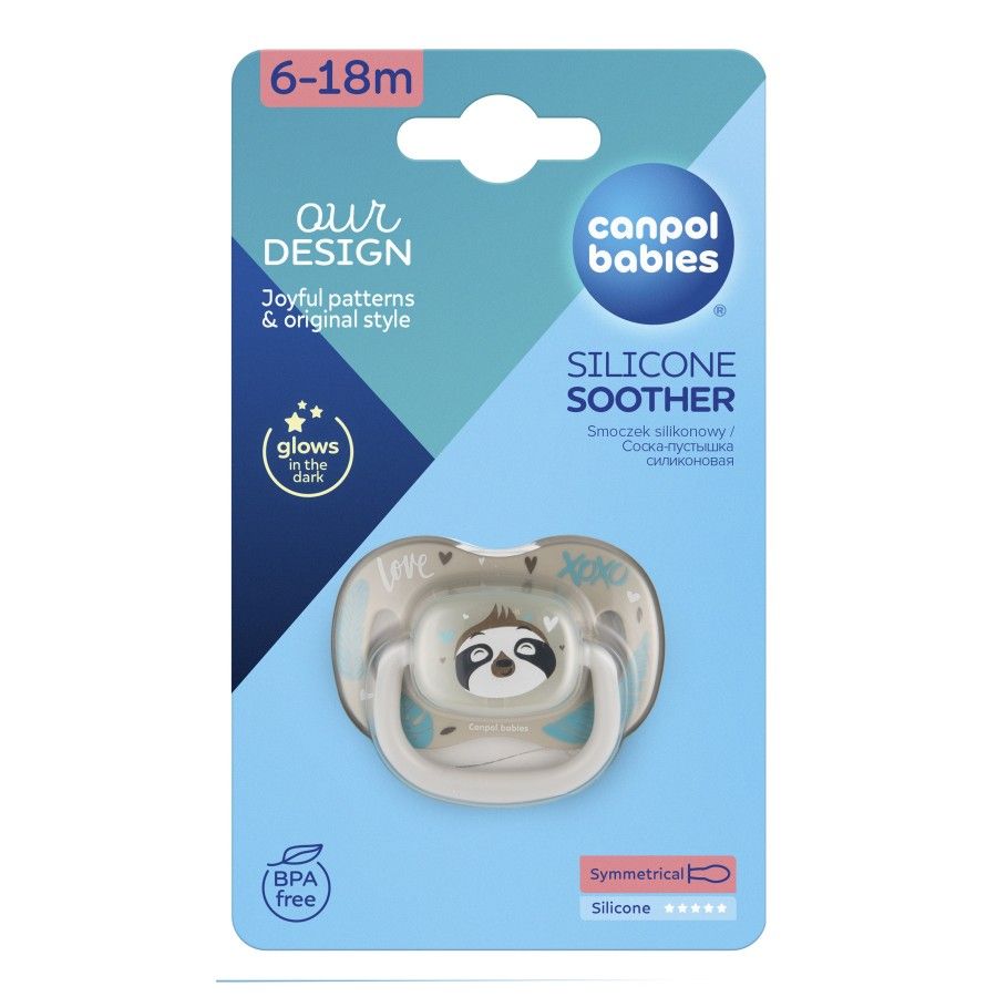 Canpol Ciuccio in silicone per neonati 6-18m Symmetrical Esotico