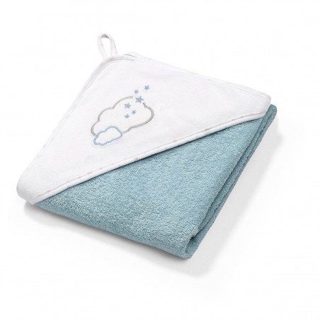Babyono Okrycie kąpielowe frotte - ręcznik z kapturkiem blue 85x85cm