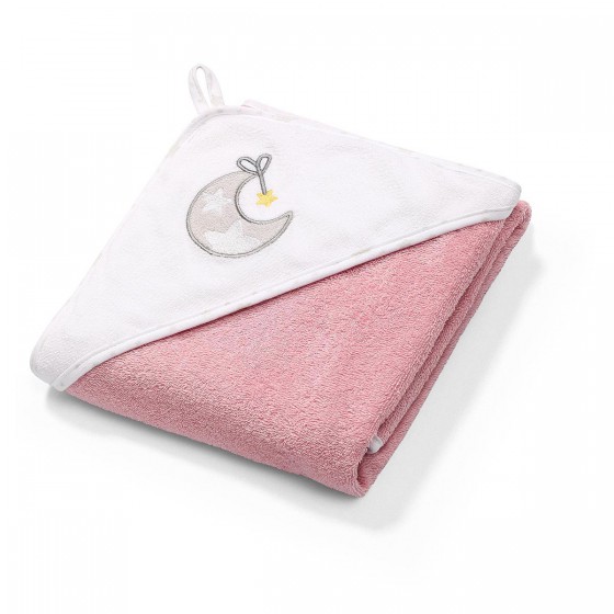 Babyono Okrycie kąpielowe frotte - ręcznik z kapturkiem pink 85x85cm