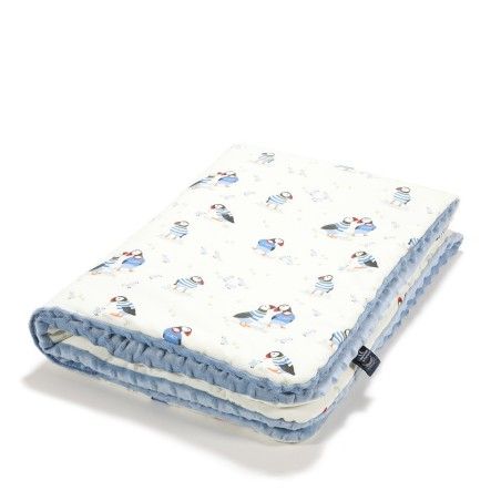 LA MILLOU WARM BLANKET MINKY - M - PUFFIN - WIND BLUE