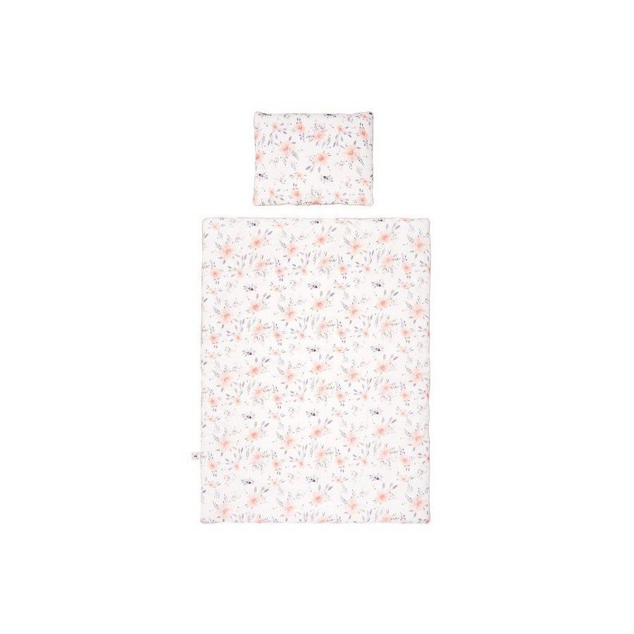 Samiboo - Fundas de almohada de cama flores, inserto gris