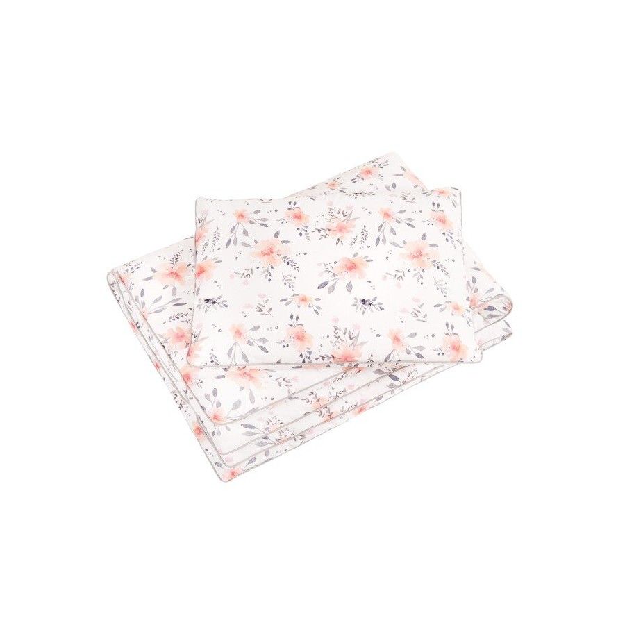 Samiboo - Grey flower bed sheets 135x100cm /40x60cm