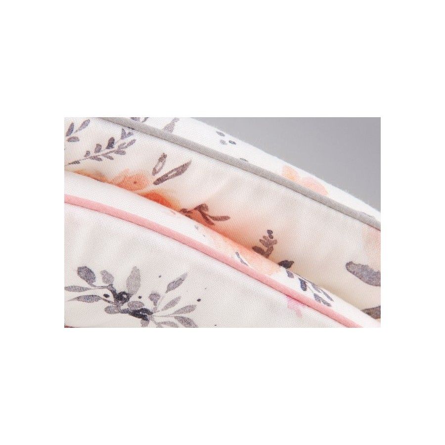 Samiboo - Pillowcases för sängkläder blommor grå Zdust 135x100 cm
