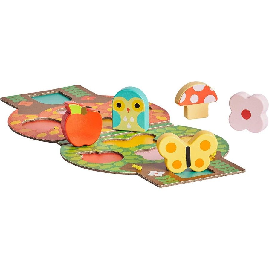 Petit Collage Wooden puzzle, puzzle for stacking for
