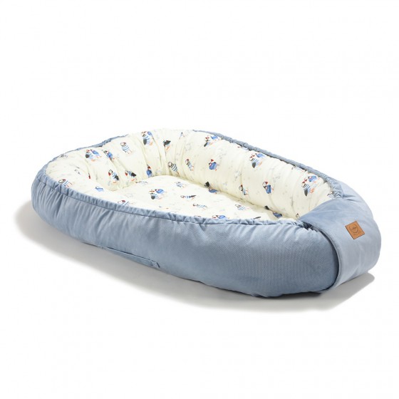 LA MILLOU KOKON BEST NEST GRANDE - PUFFIN - WIND BLUE VELVET