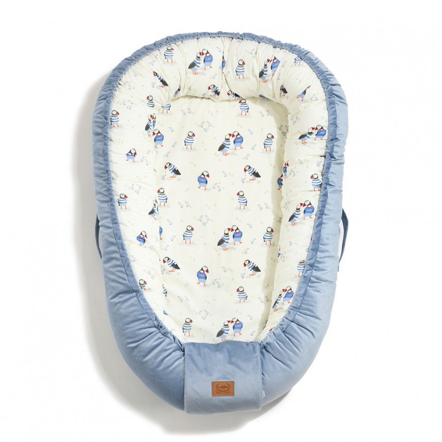 LA MILLOU KOKON BEST NEST - M - PUFFIN - WIND BLUE VELVET - 