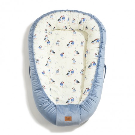 LA MILLOU KOKON BEST NEST GRANDE - PUFFIN - WIND BLUE VELVET