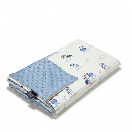 COPERTA MINKY LEGGERA LA MILLOU - L - PUFFIN - BLU VENTO