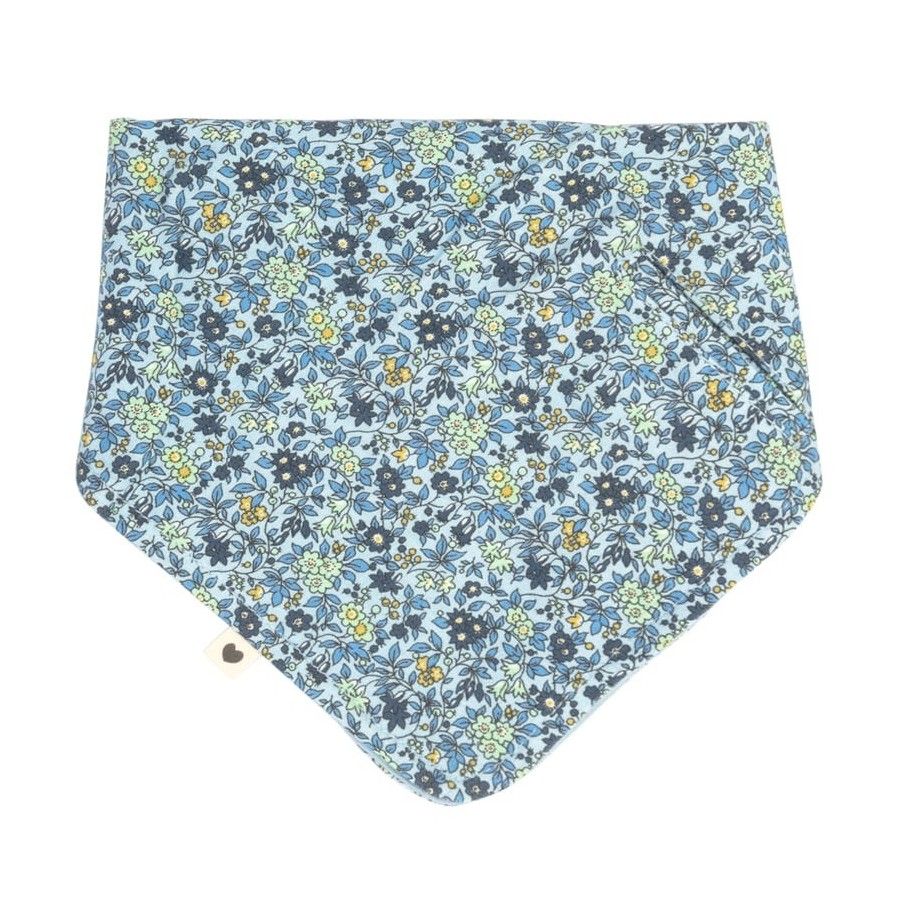 BIBS Liberty Bandana Bib Chamomile Trávnik Baby Blue Bandanka