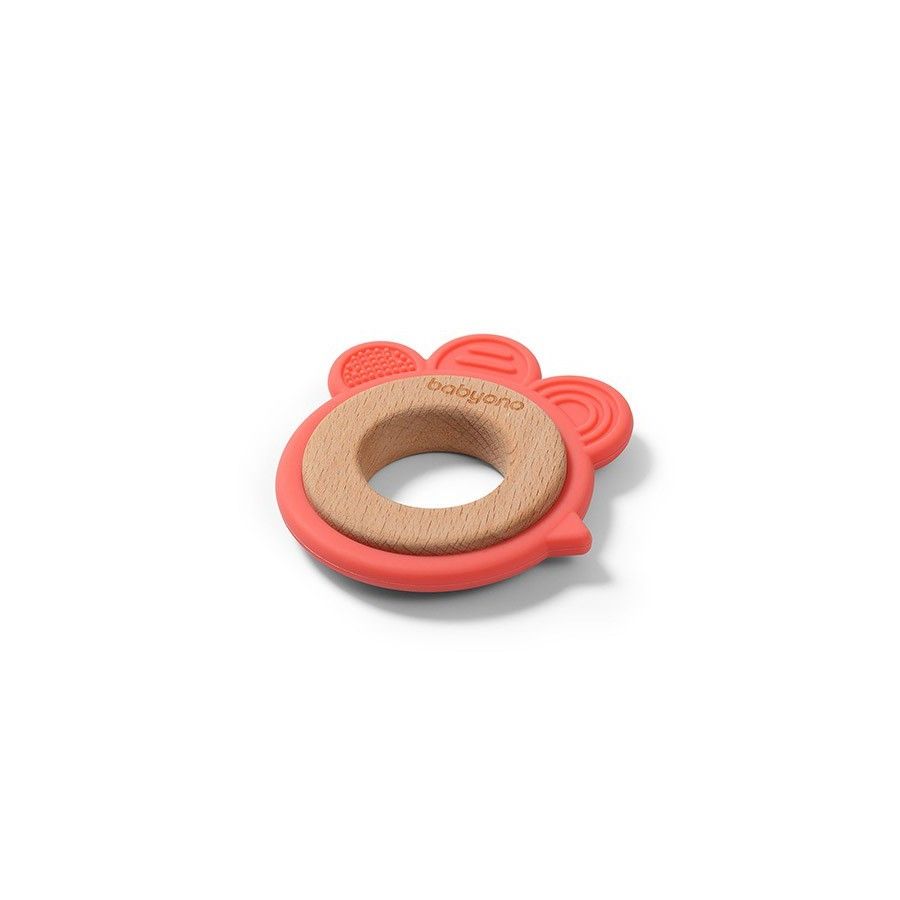 BABYONO HEN Wooden Silicone Teether