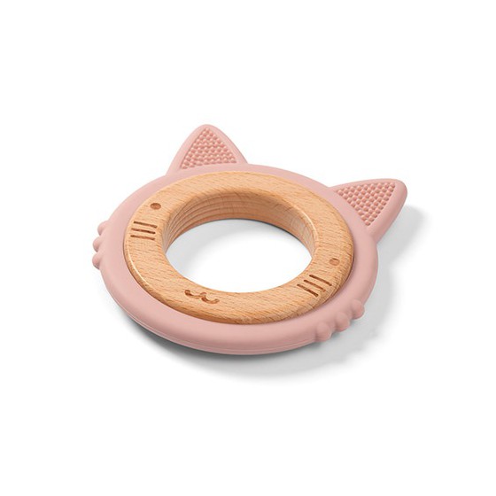 BABYONO Anneau de dentition en bois silicone CHATON