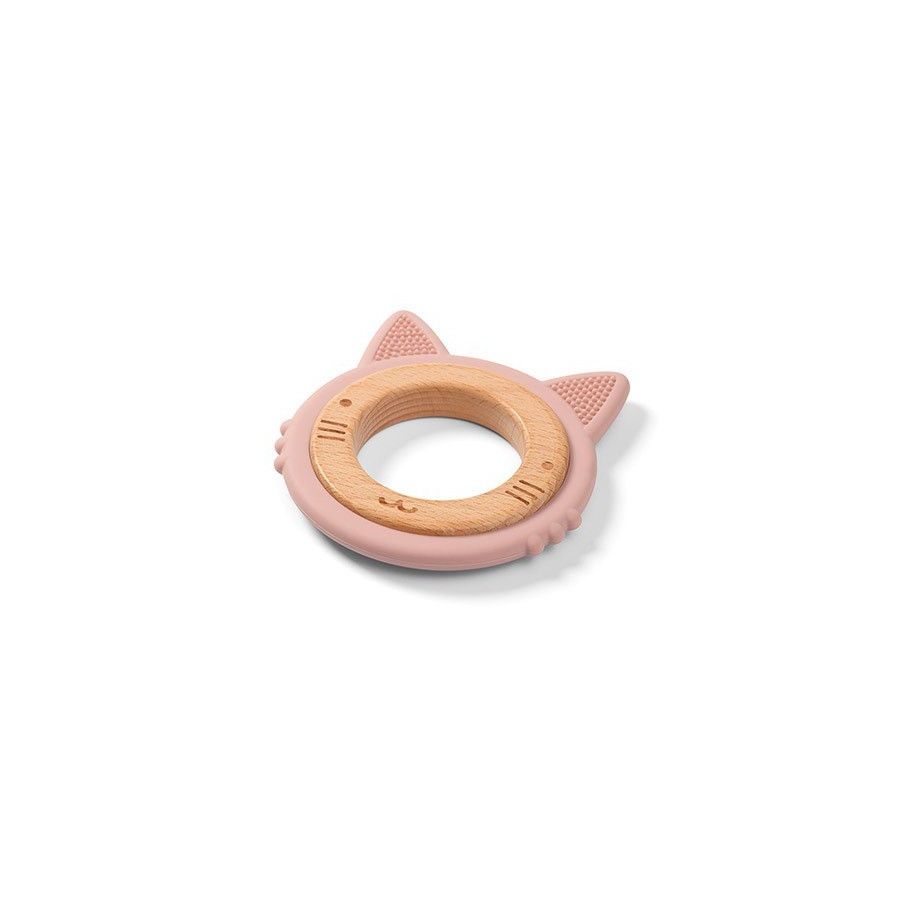 BABYONO Gryzak drewniany silikonowy KITTEN