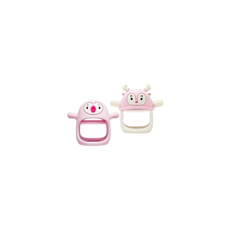 Smily Mia Gryzaki dla Niemowląt Pingwin i Renifer Light Pink