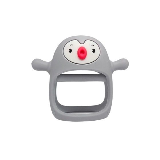 Smily Mia Gryzak Silikonowy Pingwin Buddy Light Grey