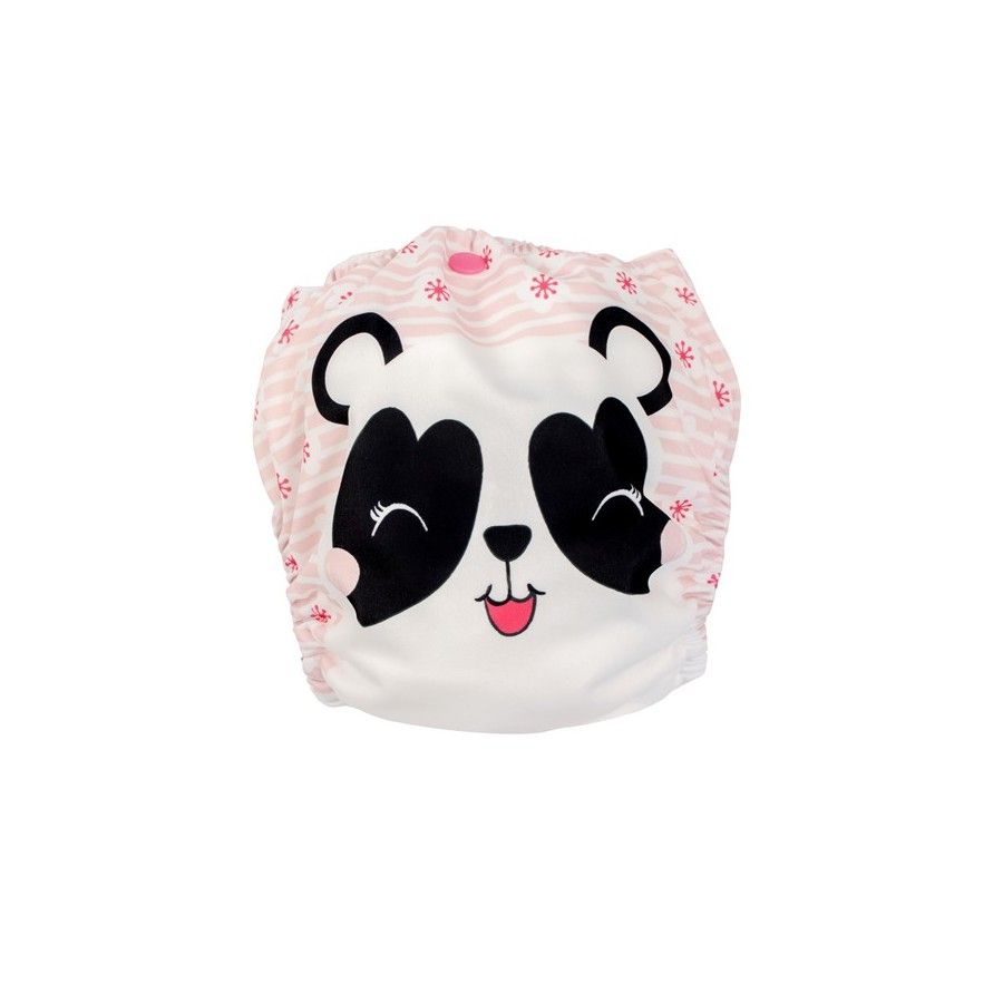Zoocchini AIO 可重复使用尿布，配有 2 个 Panda Pippa 衬垫