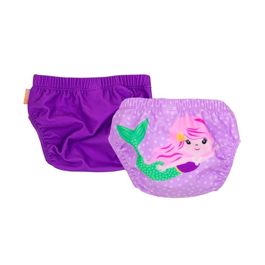 Zoocchini 美人鱼沐浴尿布 12-24 个月 – 2 件.