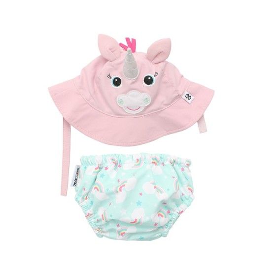 Zoocchini Bambina da bagno con cappello unicorno S