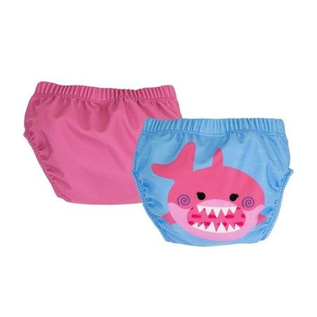Zoocchini Pink Shark Badblöja 12-24 månader – 2 st