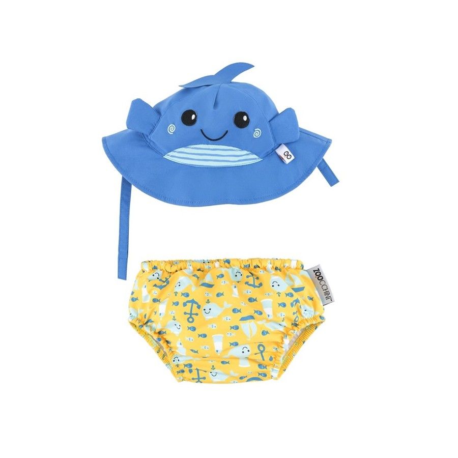 Zoocchini Swim diaper with whale cap