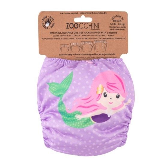 Zoocchini Une couche polyvalente AIO avec 2 cartouches de sirène