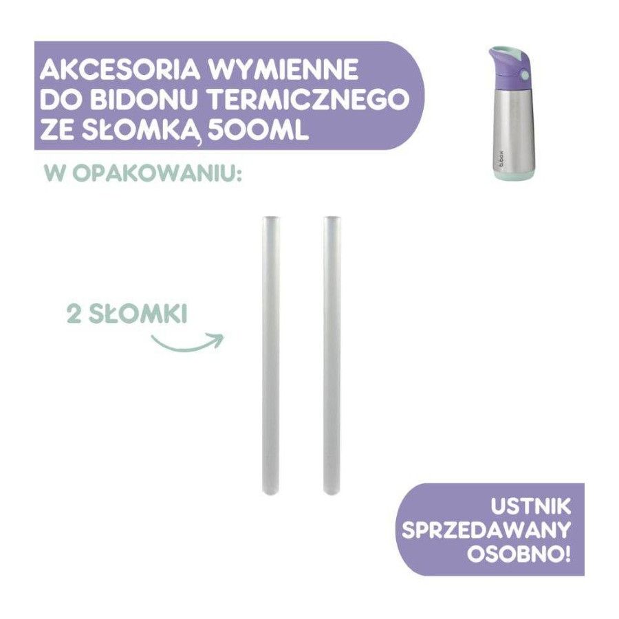 B.BOX Zestaw słomek do butelki termicznej 500 ml, 2 szt. 