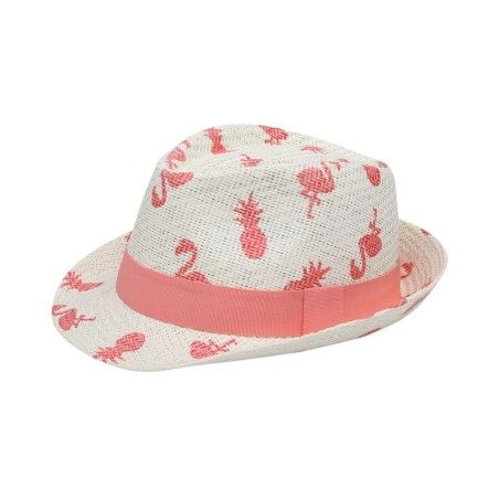 FlapJack Fedora Strohhut Flamingo L