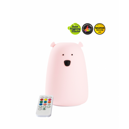 Rabbit&Friends Big Bear Silicone Lamp mit Pink Pilot