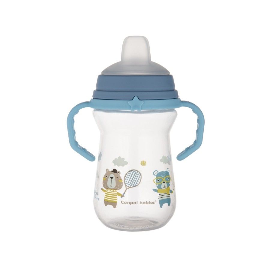Canpol babybecher mit Silikontülle FirstCup 250ml BONJOUR PARIS