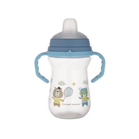 Canpol 带硅胶嘴婴儿杯子 FirstCup 250ml BONJOUR PARIS BLUE