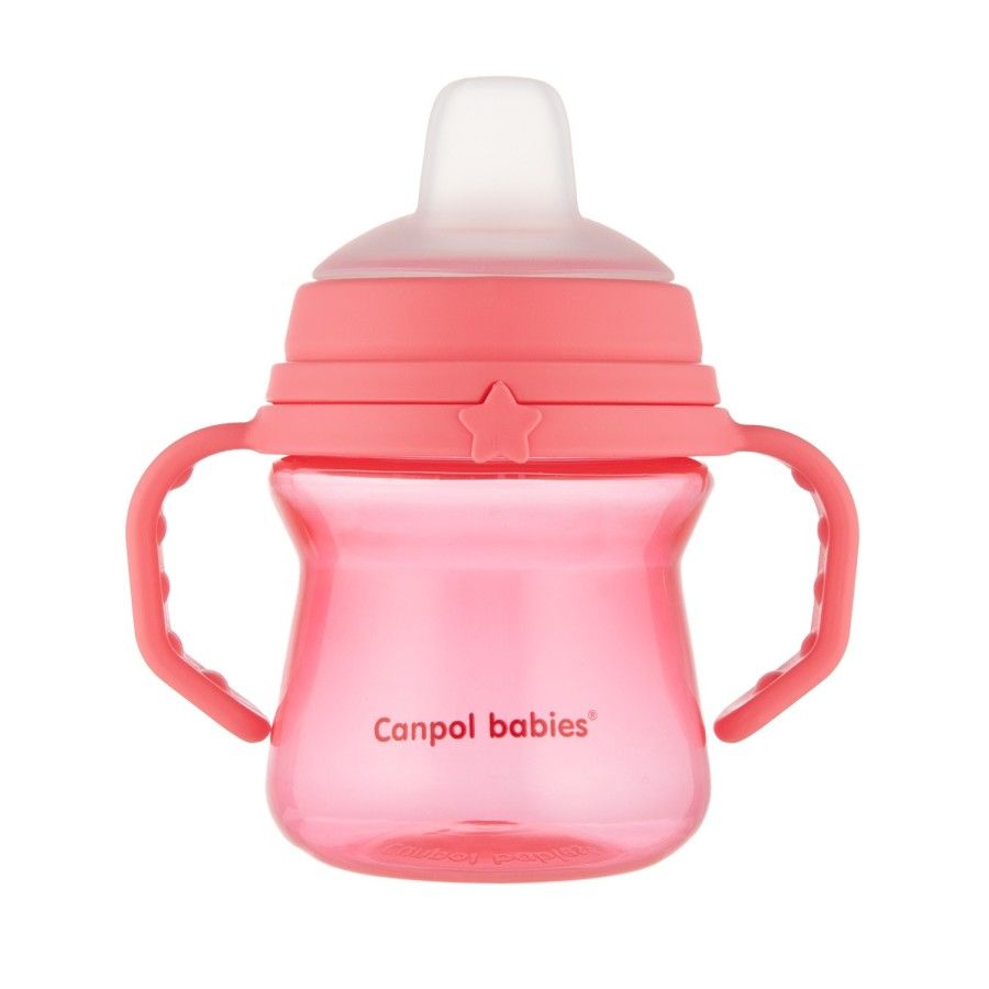 Canpol babybecher mit Silikontülle FirstCup 150ml ROSA