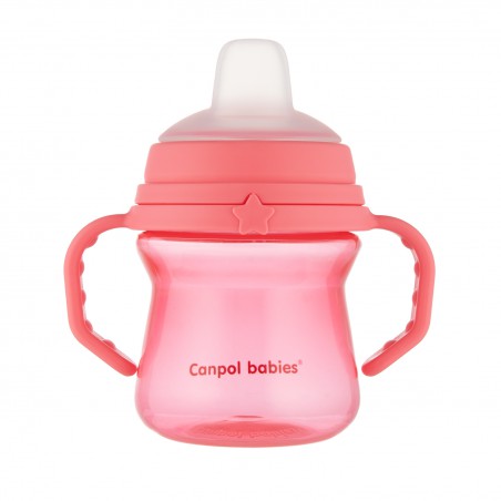 Canpol babies kubek z silikonowym ustnikiem FirstCup 150ml PINK