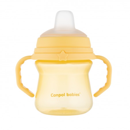 Canpol babies kubek z silikonowym ustnikiem FirstCup 150ml YELLOW