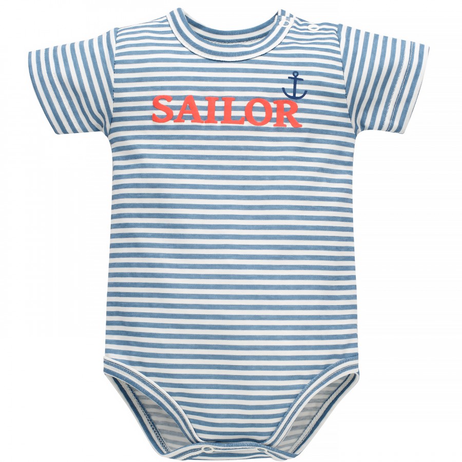 PINOKIO BODY SAILOR MANICA CORTA ECRU RIGHE 74