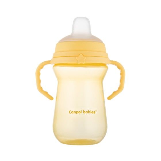 Canpol 带硅胶喷嘴的婴儿水杯 FirstCup 250ml 黄色