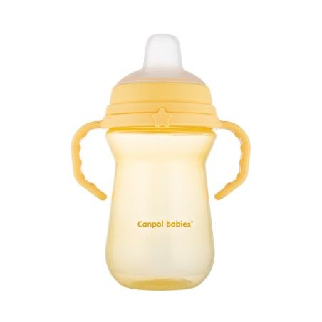 Canpol Babies bögre szilikon fúvókával Firstcup 250ml sárga