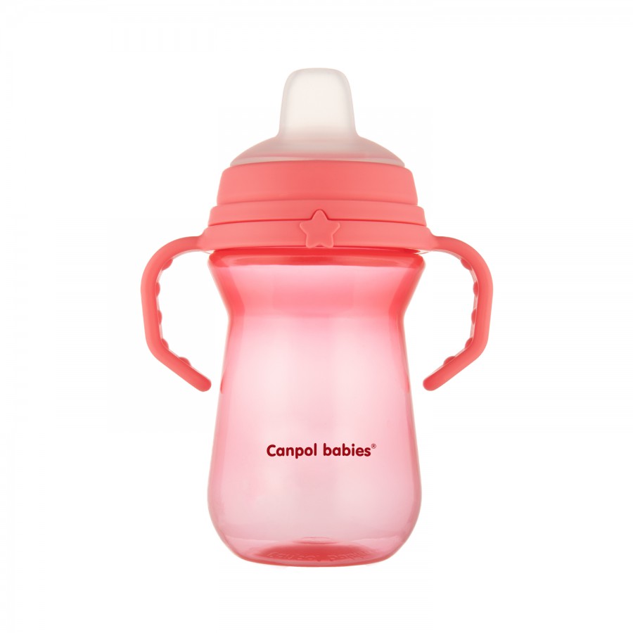 Canpol babies kubek z silikonowym ustnikiem FirstCup 250ml PINK